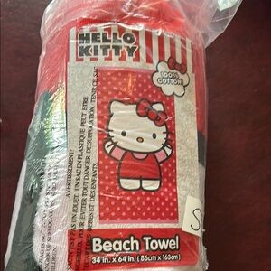 Hello Kitty Red and White Beach Towel